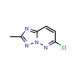 Chemical structure of 6-chloro-2-methyl-[1,2,4]triazolo[1,5-b]pyridazine , CAS 55643-82-8, AChemBlock S75074