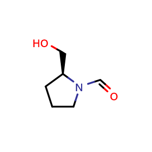 Chemical structure of (2S)-2-(hydroxymethyl)pyrrolidine-1-carbaldehyde , CAS 55456-46-7, AChemBlock S75084