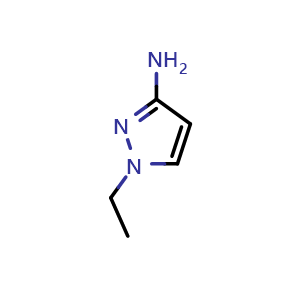 Chemical structure of 1-ethylpyrazol-3-amine , CAS 55361-49-4, AChemBlock S75088