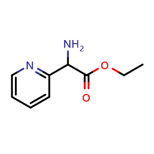 Chemical structure of ethyl 2-amino-2-(pyridin-2-yl)acetate , CAS 55243-15-7, AChemBlock S75093