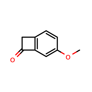 Chemical structure of 4-methoxybicyclo[4.2.0]octa-1(6),2,4-trien-7-one , CAS 55171-77-2, AChemBlock S75097