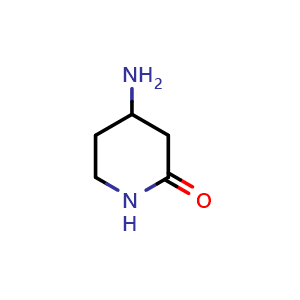 Chemical structure of 4-aminopiperidin-2-one , CAS 5513-66-6, AChemBlock S75100