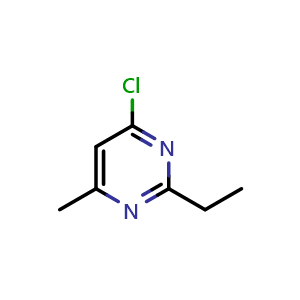 Chemical structure of 4-chloro-2-ethyl-6-methylpyrimidine , CAS 55108-54-8, AChemBlock S75101