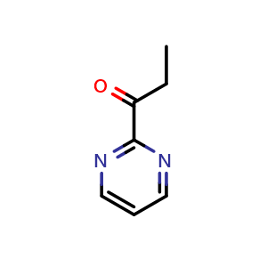 Chemical structure of 1-(pyrimidin-2-yl)propan-1-one , CAS 54643-09-3, AChemBlock S75120