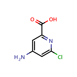Chemical structure of 4-amino-6-chloropyridine-2-carboxylic acid , CAS 546141-56-4, AChemBlock S75125