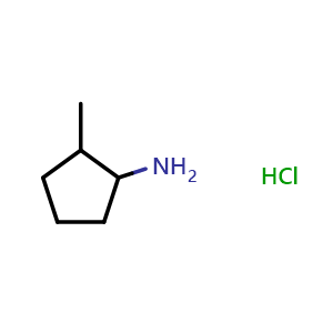 Chemical structure of 2-methylcyclopentanamine hydrochloride , CAS 5454-76-2, AChemBlock S75129