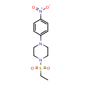Chemical structure of 1-ethylsulfonyl-4-(4-nitrophenyl)piperazine , CAS 544462-63-7, AChemBlock S75136
