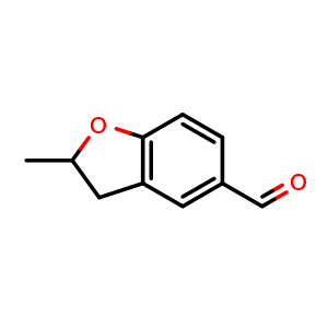 Chemical structure of 2-methyl-2,3-dihydro-1-benzofuran-5-carbaldehyde , CAS 54365-75-2, AChemBlock S75142