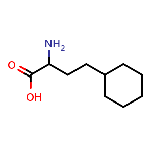Chemical structure of 2-amino-4-cyclohexyl-butanoic acid , CAS 5428-08-0, AChemBlock S75145