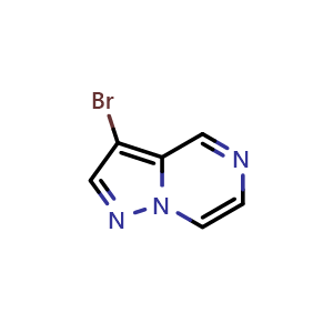 Chemical structure of 3-bromopyrazolo[1,5-a]pyrazine , CAS 53902-93-5, AChemBlock S75164