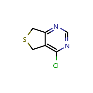 Chemical structure of 4-chloro-5H,7H-thieno[3,4-d]pyrimidine , CAS 53826-89-4, AChemBlock S75171