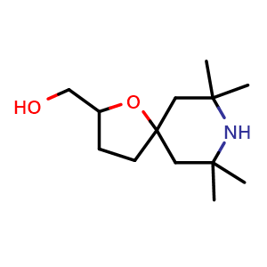 Chemical structure of (7,7,9,9-tetramethyl-1-oxa-8-azaspiro[4.5]decan-2-yl)methanol , CAS 53825-32-4, AChemBlock S75172