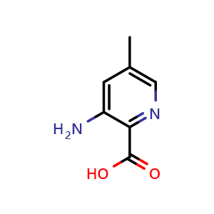 Chemical structure of 3-amino-5-methyl-pyridine-2-carboxylic acid , CAS 53636-67-2, AChemBlock S75179