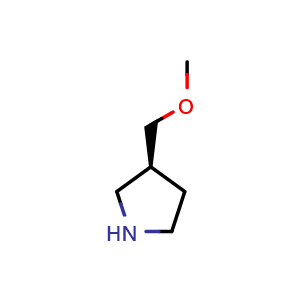 Chemical structure of (3S)-3-(methoxymethyl)pyrrolidine , CAS 535924-74-4, AChemBlock S75188
