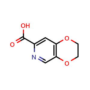 Chemical structure of 2H,3H-[1,4]dioxino[2,3-c]pyridine-7-carboxylic acid , CAS 527681-13-6, AChemBlock S75225