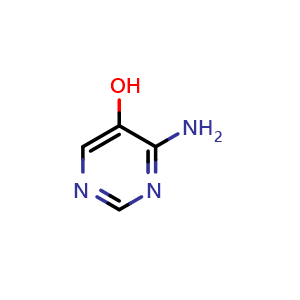Chemical structure of 4-aminopyrimidin-5-ol , CAS 52601-89-5, AChemBlock S75234