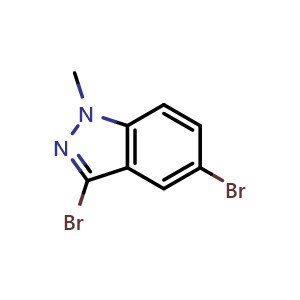 Chemical structure of 3,5-dibromo-1-methyl-indazole , CAS 52088-11-6, AChemBlock S75253