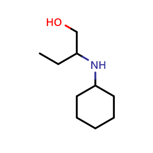 Chemical structure of 2-(cyclohexylamino)butan-1-ol , CAS 51977-19-6, AChemBlock S75259