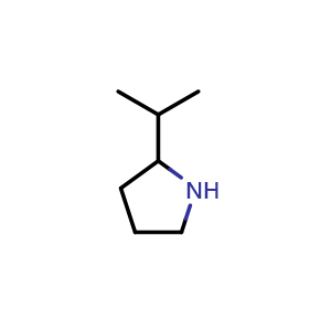 Chemical structure of 2-isopropylpyrrolidine , CAS 51503-10-7, AChemBlock S75283