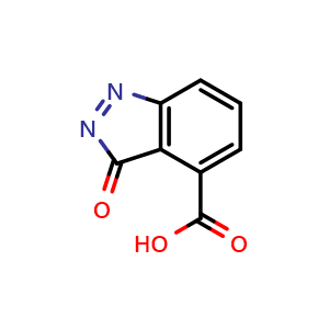 Chemical structure of 3-Oxo-3H-indazole-4-carboxylic acid , CAS 51382-77-5, AChemBlock S75290