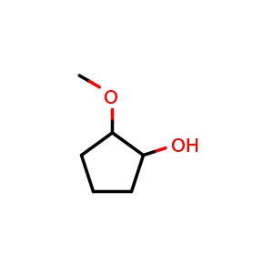 Chemical structure of 2-methoxycyclopentan-1-ol , CAS 51233-74-0, AChemBlock S75297