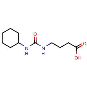 Chemical structure of 4-[(cyclohexylcarbamoyl)amino]butanoic acid , CAS 511552-46-8, AChemBlock S75300