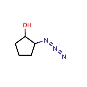 Chemical structure of 2-azidocyclopentan-1-ol , CAS 510709-38-3, AChemBlock S75309