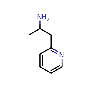 Chemical structure of 1-(pyridin-2-yl)propan-2-amine , CAS 51038-40-5, AChemBlock S75311