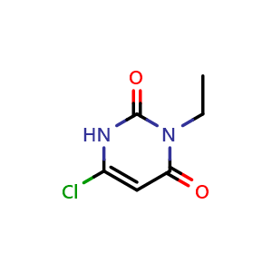 Chemical structure of 6-chloro-3-ethyl-1,2,3,4-tetrahydropyrimidine-2,4-dione , CAS 50721-47-6, AChemBlock S75319