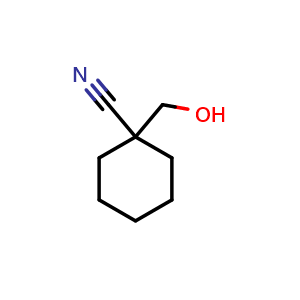 Chemical structure of 1-(hydroxymethyl)cyclohexane-1-carbonitrile , CAS 50654-43-8, AChemBlock S75323