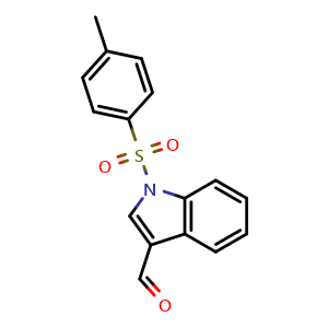 Chemical structure of 1-(4-methylbenzenesulfonyl)-1H-indole-3-carbaldehyde , CAS 50562-79-3, AChemBlock S75326