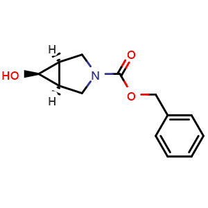Chemical structure of benzyl rel-(1R,5S)-6-hydroxy-3-azabicyclo[3.1.0]hexane-3-carboxylate , CAS 504438-12-4, AChemBlock S75329