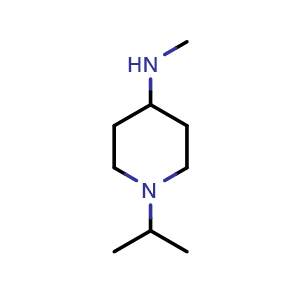 Chemical structure of N-methyl-1-(propan-2-yl)piperidin-4-amine , CAS 503126-34-9, AChemBlock S75334