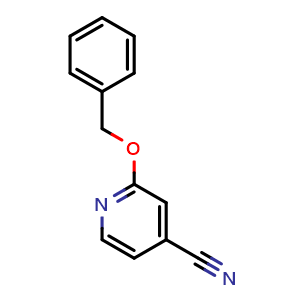 Chemical structure of 2-(benzyloxy)pyridine-4-carbonitrile , CAS 501378-52-5, AChemBlock S75346