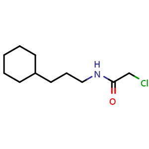 Chemical structure of 2-chloro-N-(3-cyclohexylpropyl)acetamide , CAS 501008-00-0, AChemBlock S75347