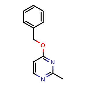 Chemical structure of 4-(Benzyloxy)-2-methylpyrimidine , CAS 500369-28-8, AChemBlock S75351