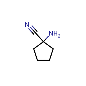 Chemical structure of 1-aminocyclopentane-1-carbonitrile , CAS 49830-37-7, AChemBlock S75359