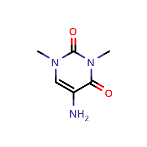 Chemical structure of 5-amino-1,3-dimethyl-1,2,3,4-tetrahydropyrimidine-2,4-dione , CAS 49738-24-1, AChemBlock S75363