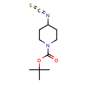 Chemical structure of tert-butyl 4-isothiocyanatopiperidine-1-carboxylate , CAS 496954-55-3, AChemBlock S75369