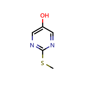 Chemical structure of 2-(methylsulfanyl)pyrimidin-5-ol , CAS 4874-33-3, AChemBlock S75395