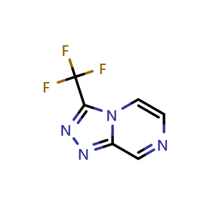 Chemical structure of 3-(trifluoromethyl)-[1,2,4]triazolo[4,3-a]pyrazine , CAS 486460-20-2, AChemBlock S75398
