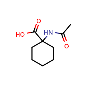 Chemical structure of 1-acetamidocyclohexane-1-carboxylic acid , CAS 4854-47-1, AChemBlock S75400