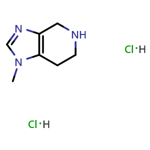 Chemical structure of 1-methyl-4,5,6,7-tetrahydroimidazo[4,5-c]pyridine dihydrochloride , CAS 485402-35-5, AChemBlock S75402