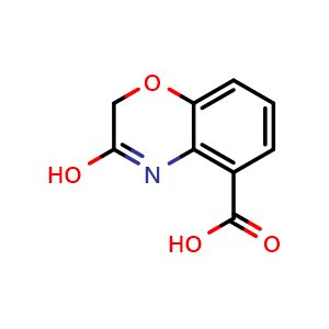 Chemical structure of 3-hydroxy-2H-1,4-benzoxazine-5-carboxylic acid , CAS 483282-25-3, AChemBlock S75408