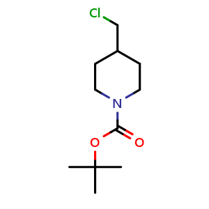 Chemical structure of tert-butyl 4-(chloromethyl)piperidine-1-carboxylate , CAS 479057-79-9, AChemBlock S75415