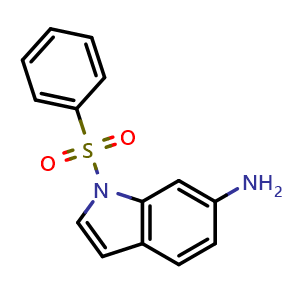 Chemical structure of 1-(benzenesulfonyl)indol-6-amine , CAS 478404-02-3, AChemBlock S75423