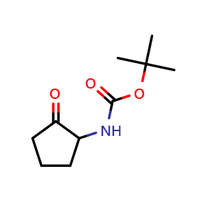 Chemical structure of tert-butyl N-(2-oxocyclopentyl)carbamate , CAS 477585-30-1, AChemBlock S75430