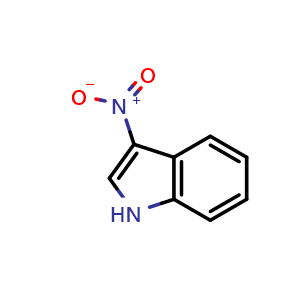 Chemical structure of 3-nitro-1H-indole , CAS 4770-03-0, AChemBlock S75433