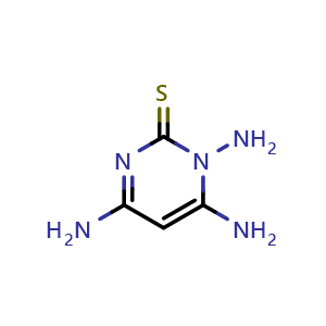 Chemical structure of 1,4,6-triamino-1,2-dihydropyrimidine-2-thione , CAS 4765-63-3, AChemBlock S75435