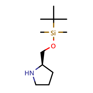 Chemical structure of tert-butyl-dimethyl-[[(2R)-pyrrolidin-2-yl]methoxy]silane , CAS 474774-33-9, AChemBlock S75444